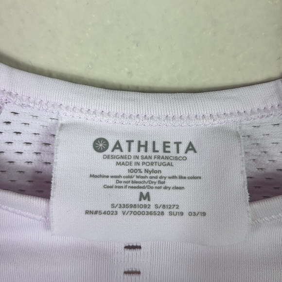 Athleta foothill short sleeve top in light lilac size Medium - Picture 3 of 6